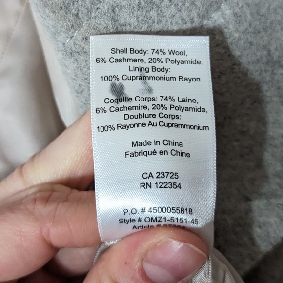 NWOT Babaton Grey "The Connor Coat" Wool & Cashmere Blend - Picture 14 of 15